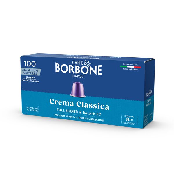 New 100 Aluminum capsules COMPATIBLE with Nespresso®* machines Crema Classica blend,