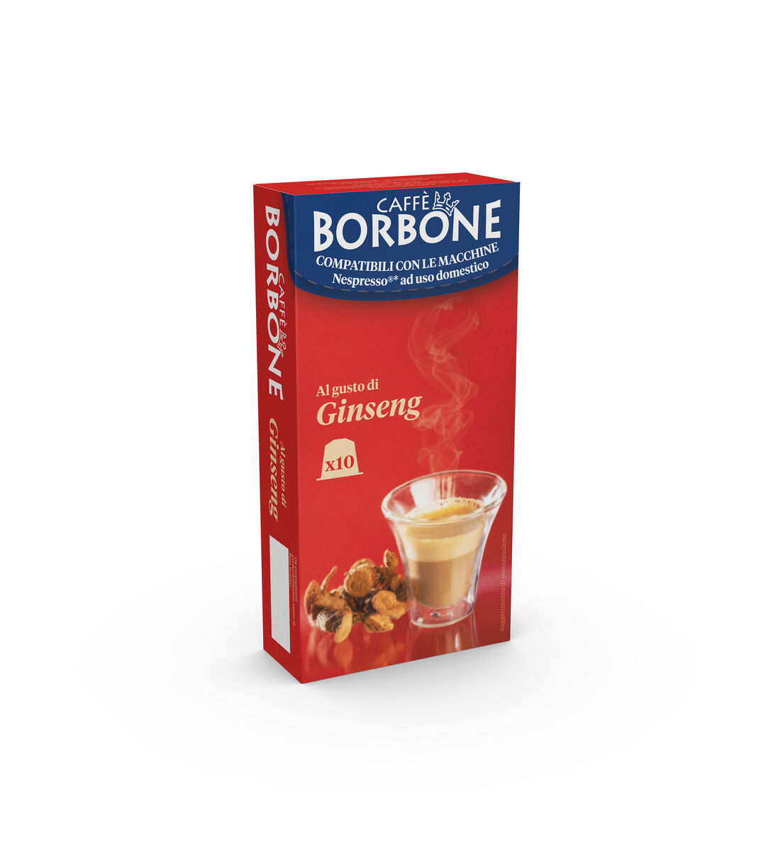 wound Now Gooey 10 Capsules Borbone FLAVORED GINSENG Compatible with home coffee machines  Nespresso®* brand | Caffeborbone.com