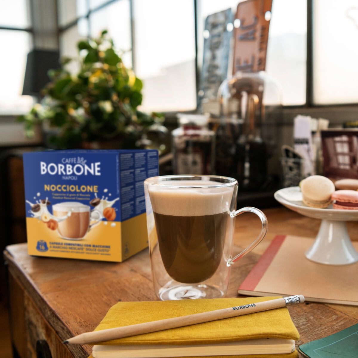 16 Capsules Borbone NOCCIOLONE For Soluble Beverage With Hazelnut Cappuccino Flavor,
