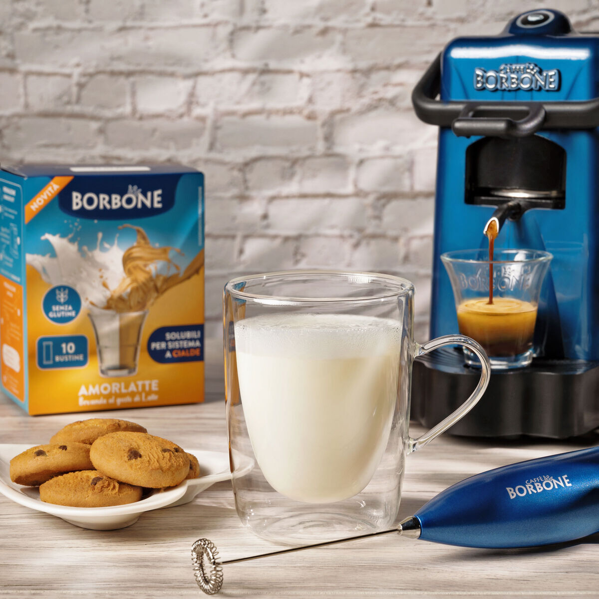 10 STICK INSTANT PREPARATION FOR "AMORLATTE" WHITE BEVERAGE,