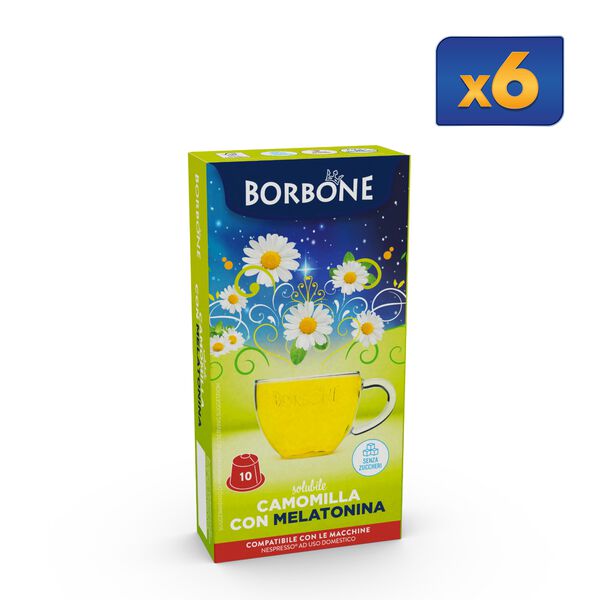 60 Capsules Chamomile And Melatonin Caffè Borbone For Soluble Beverage,
