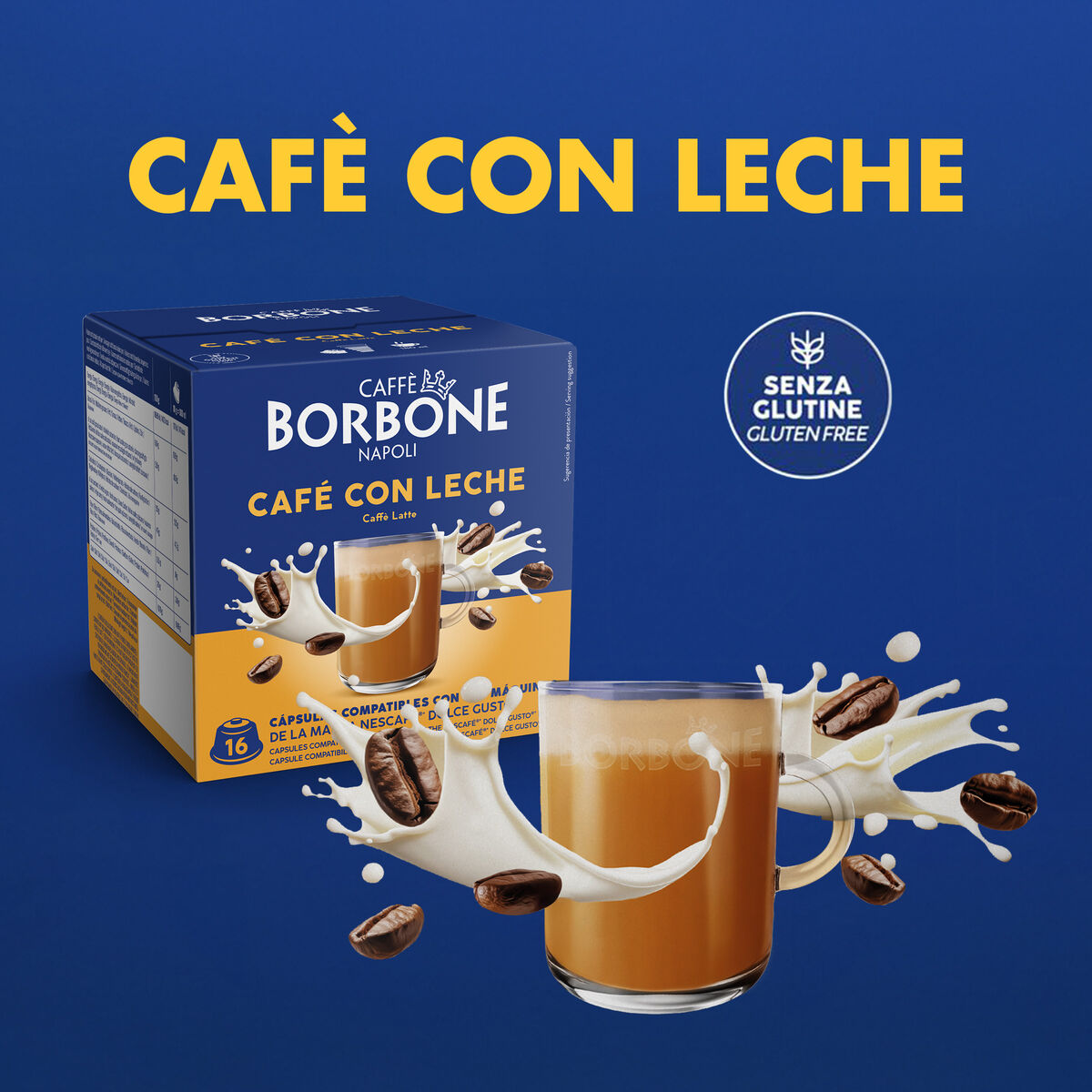 16 Capsules Borbone For Soluble Beverage Café con Leche,