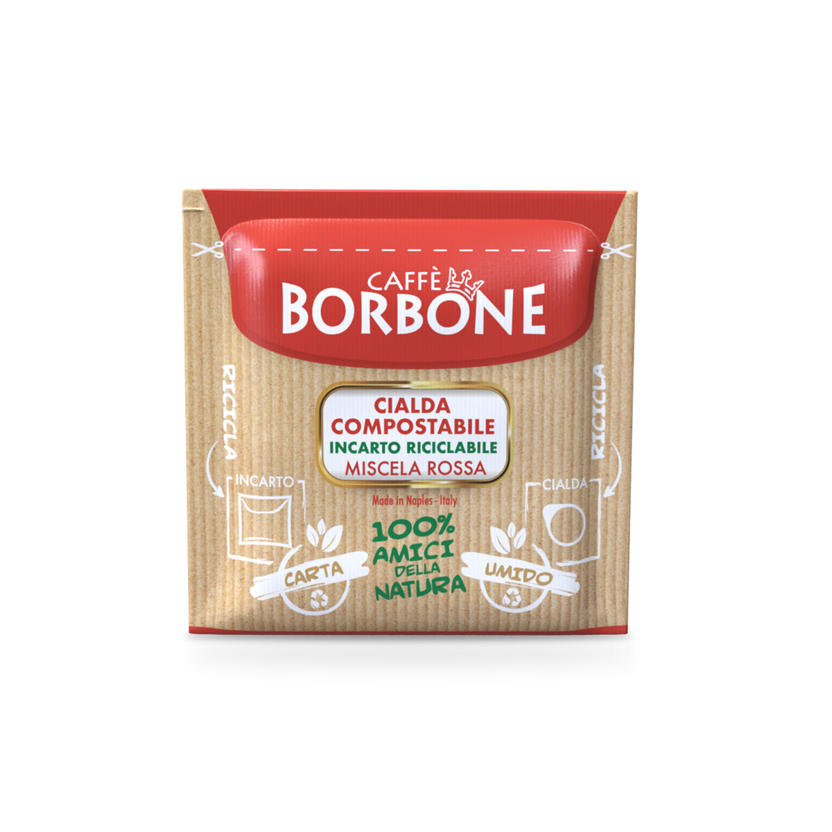 Cialde ESE 44mm Caffè Borbone COMPOSTABILI con Incarto RICICLABILE miscela Rossa