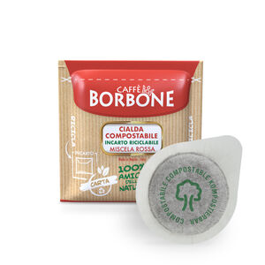 Cialde ESE 44mm Caffè Borbone COMPOSTABILI con Incarto RICICLABILE miscela Rossa