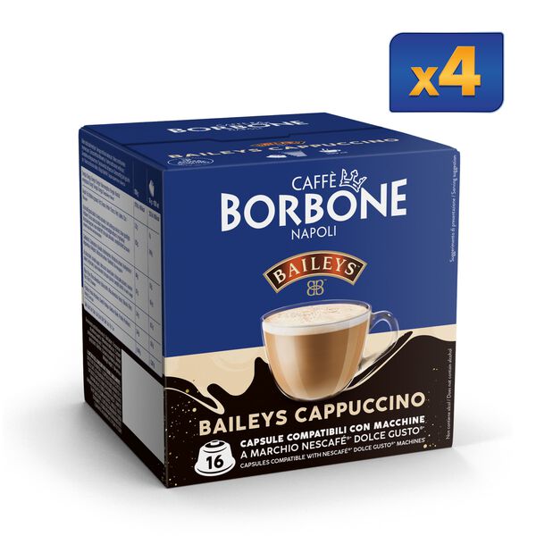 64 Capsules Borbone For Soluble Beverage Cappuccino Baileys,