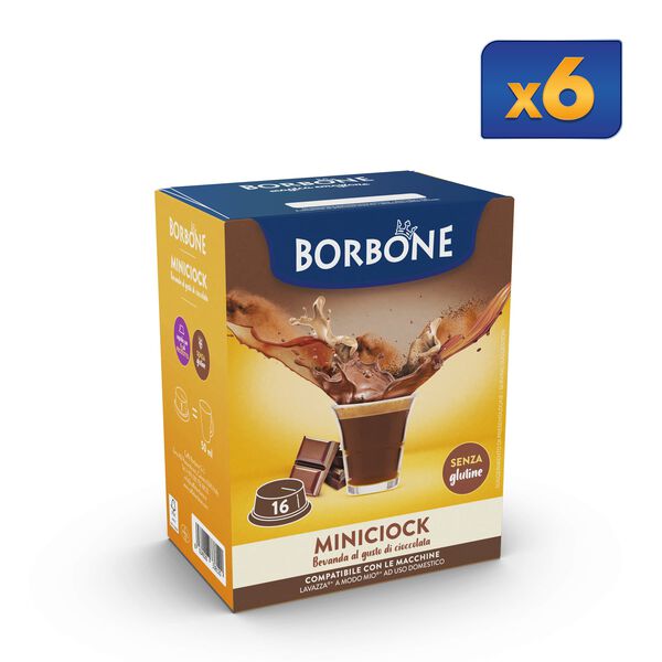 96 Capsules Miniciok Caffè Borbone For Instant Drink Chocolate Flavor,
