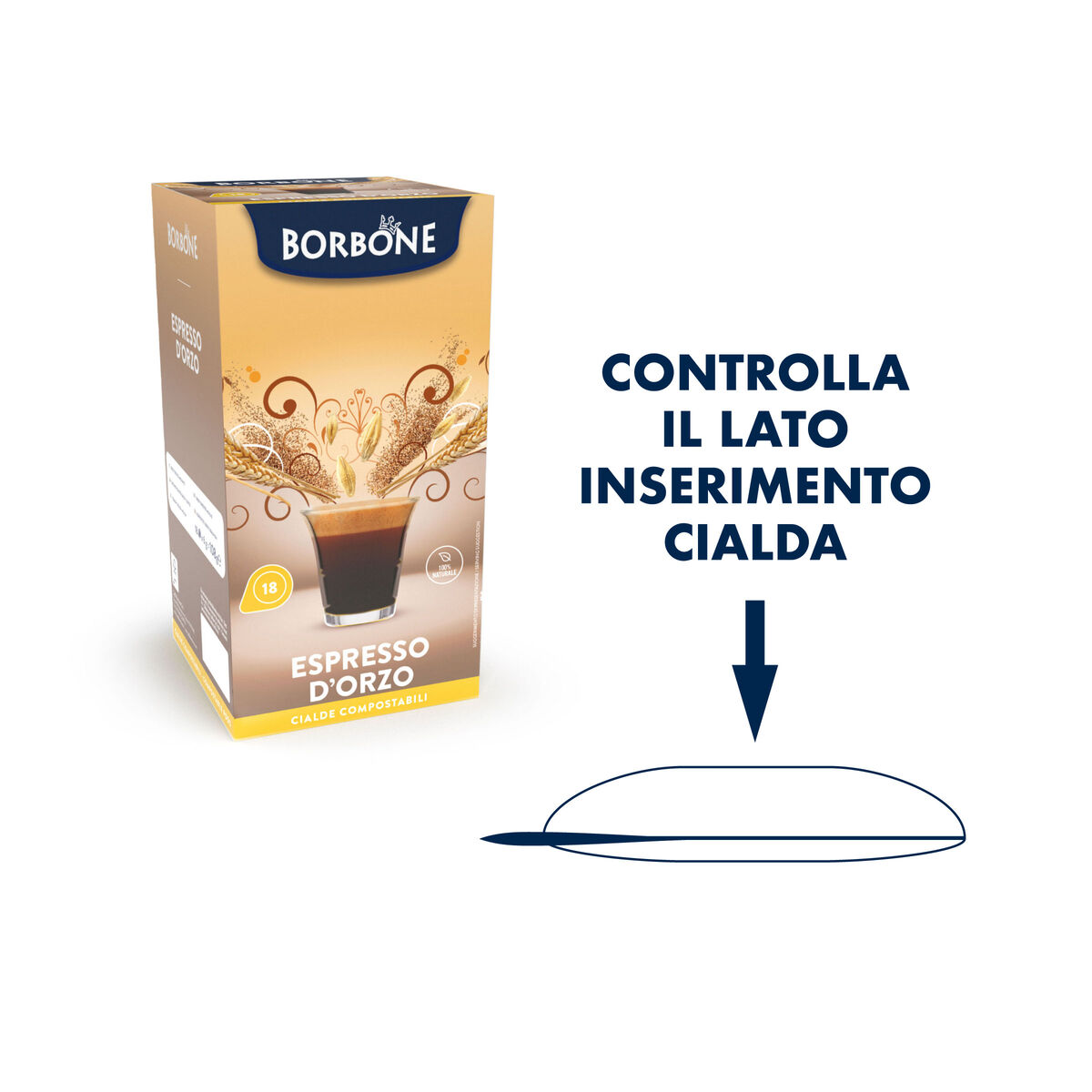 72 Barley Espresso Paper Pods Caffè Borbone,
