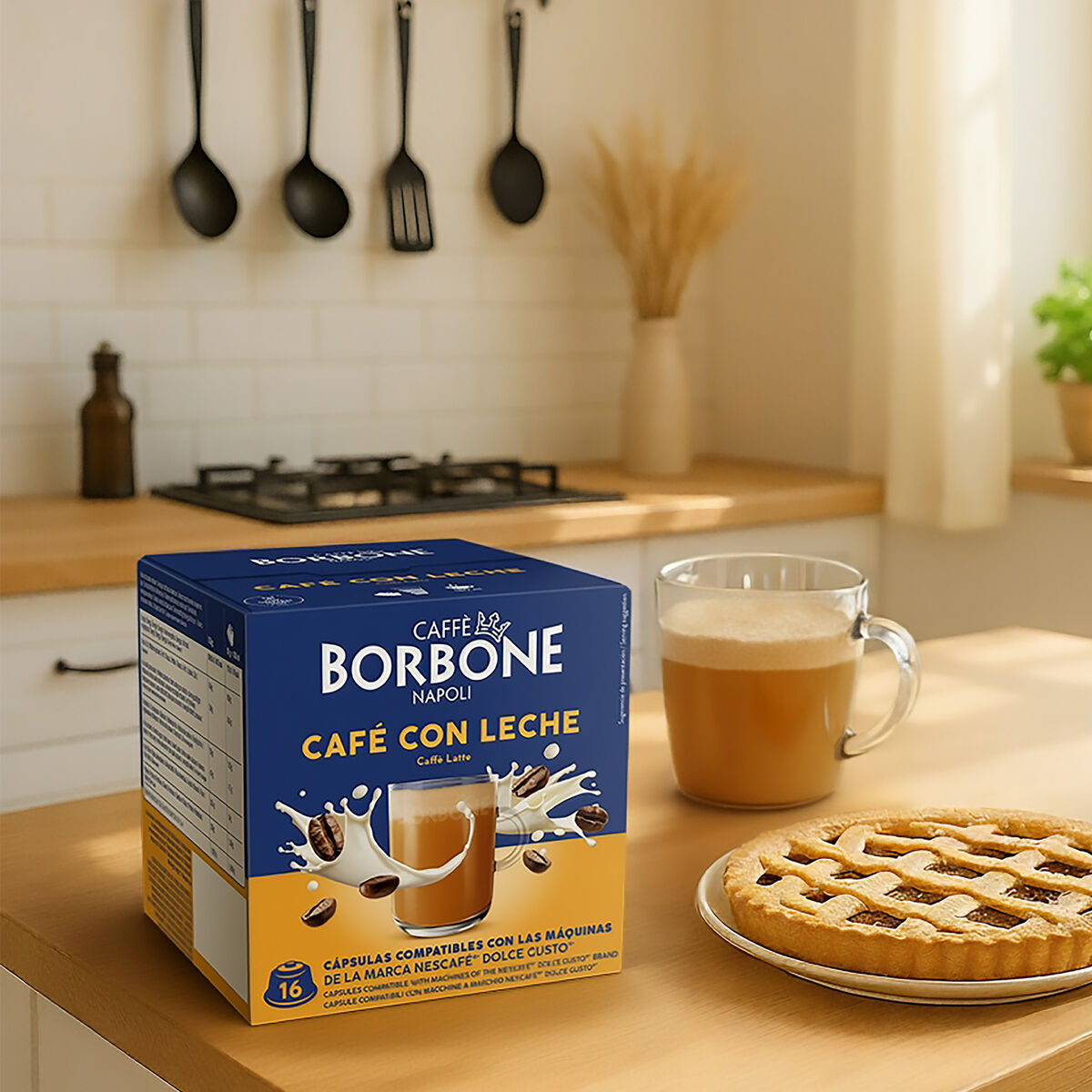 16 Capsules Borbone For Soluble Beverage Café con Leche,