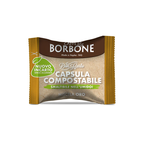100 GOLD Blend Capsules COMPOSTABLE and COMPATIBLE Borbone Don Carlo,  null