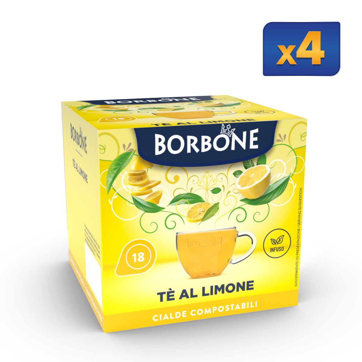 72 Lemon Tea Paper Pods Caffè Borbone,