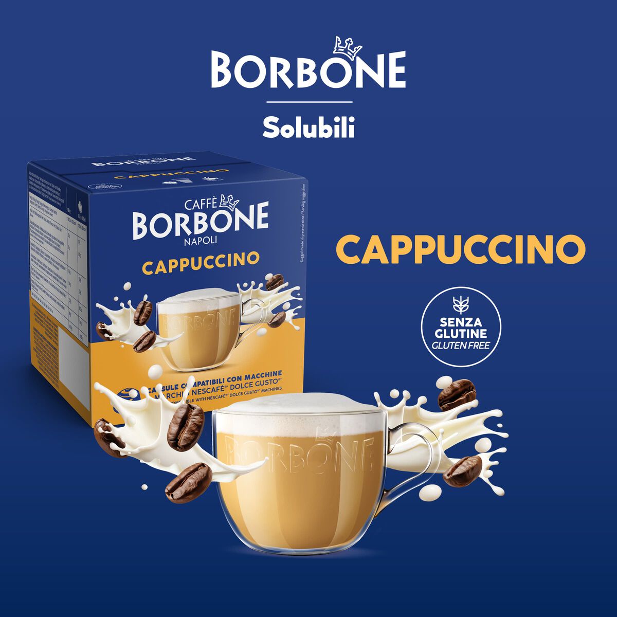 16 Capsules Borbone CAPPUCCINO for Soluble Beverage Cappuccino Flavor,