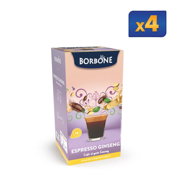 72 Coffee With Ginseng Pods Caffe' Borbone,