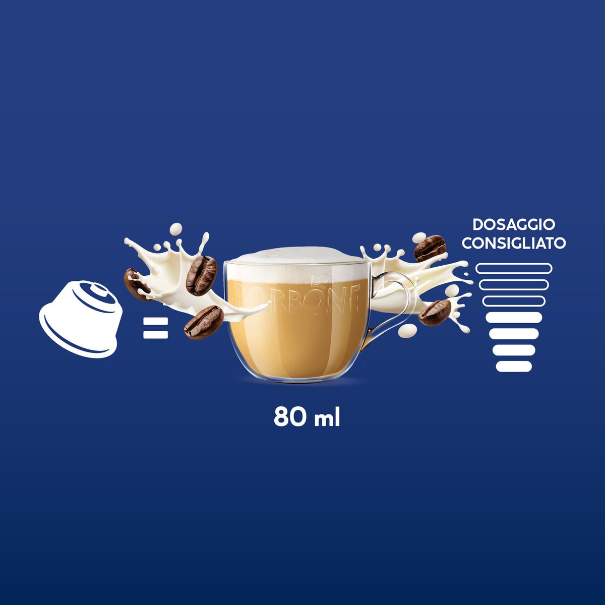 16 Capsules Borbone CAPPUCCINO ZERO CAPSULES For A Low Fat Cappuccino Drink,