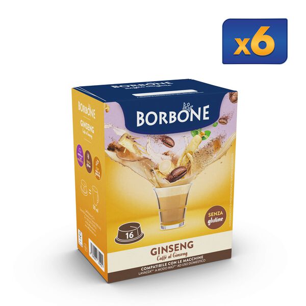 96 Capsules Ginseng Flavor Caffè Borbone For Soluble Beverage,