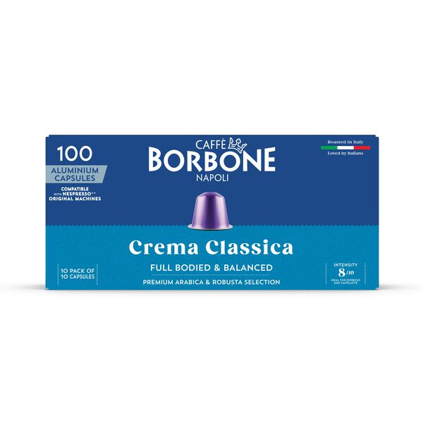 New 100 Aluminum capsules COMPATIBLE with Nespresso®* machines Crema Classica blend,  null