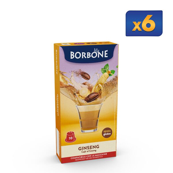 60 Capsules Ginseng And Milk Taste Caffè Borbone For Soluble Beverage,
