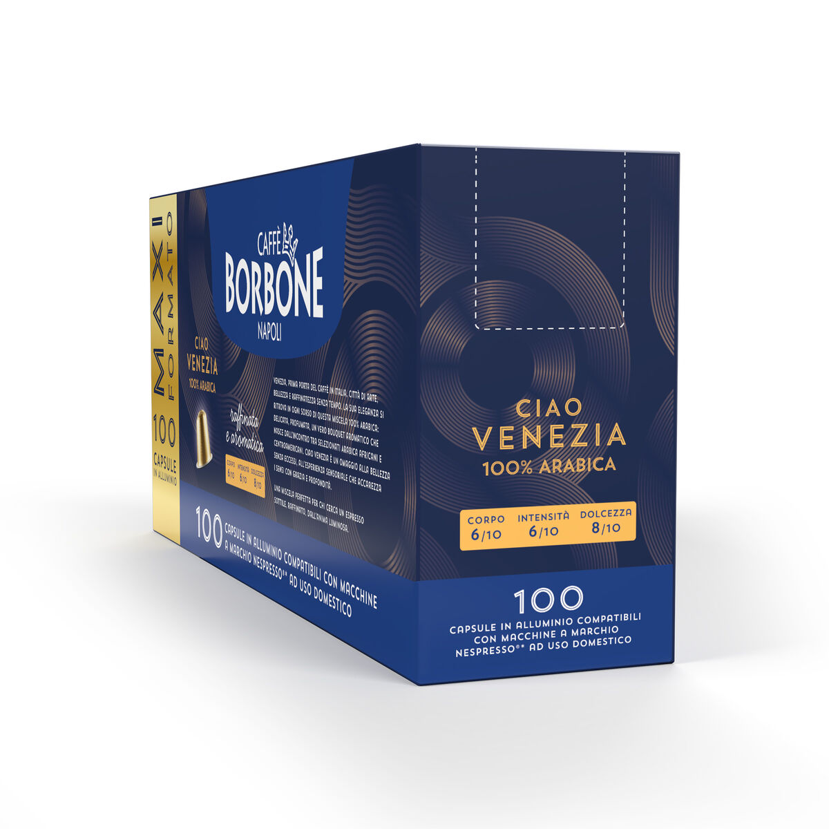 New 100 Aluminum capsules COMPATIBLE with Nespresso®* machines Ciao Venezia blend,