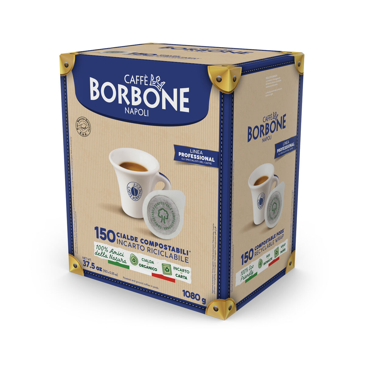 150 BLACK Blend ESE Paper Pods 44 mm Caffè Borbone,