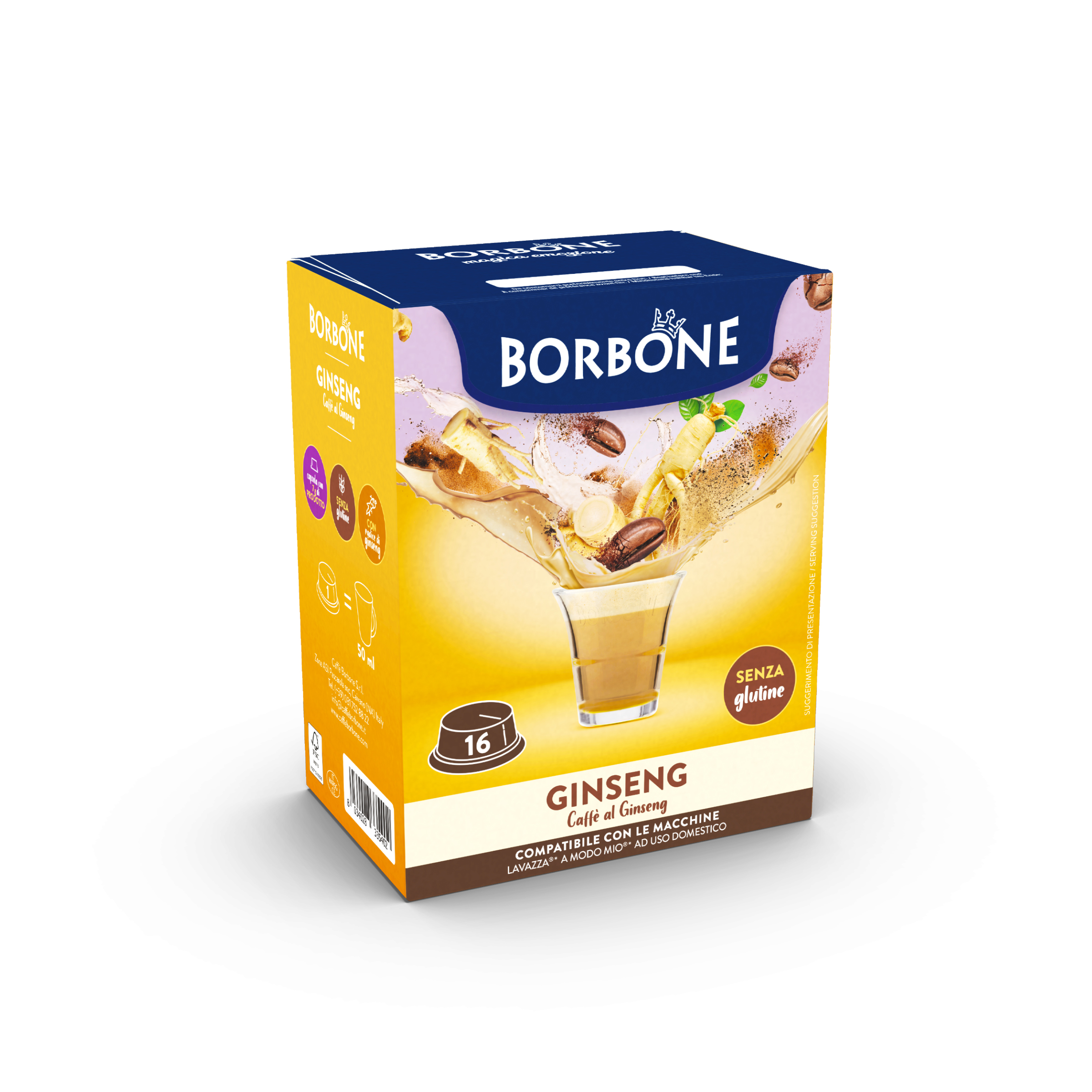 16 capsule Borbone per bevanda solubile al gusto GINSENG - - 16