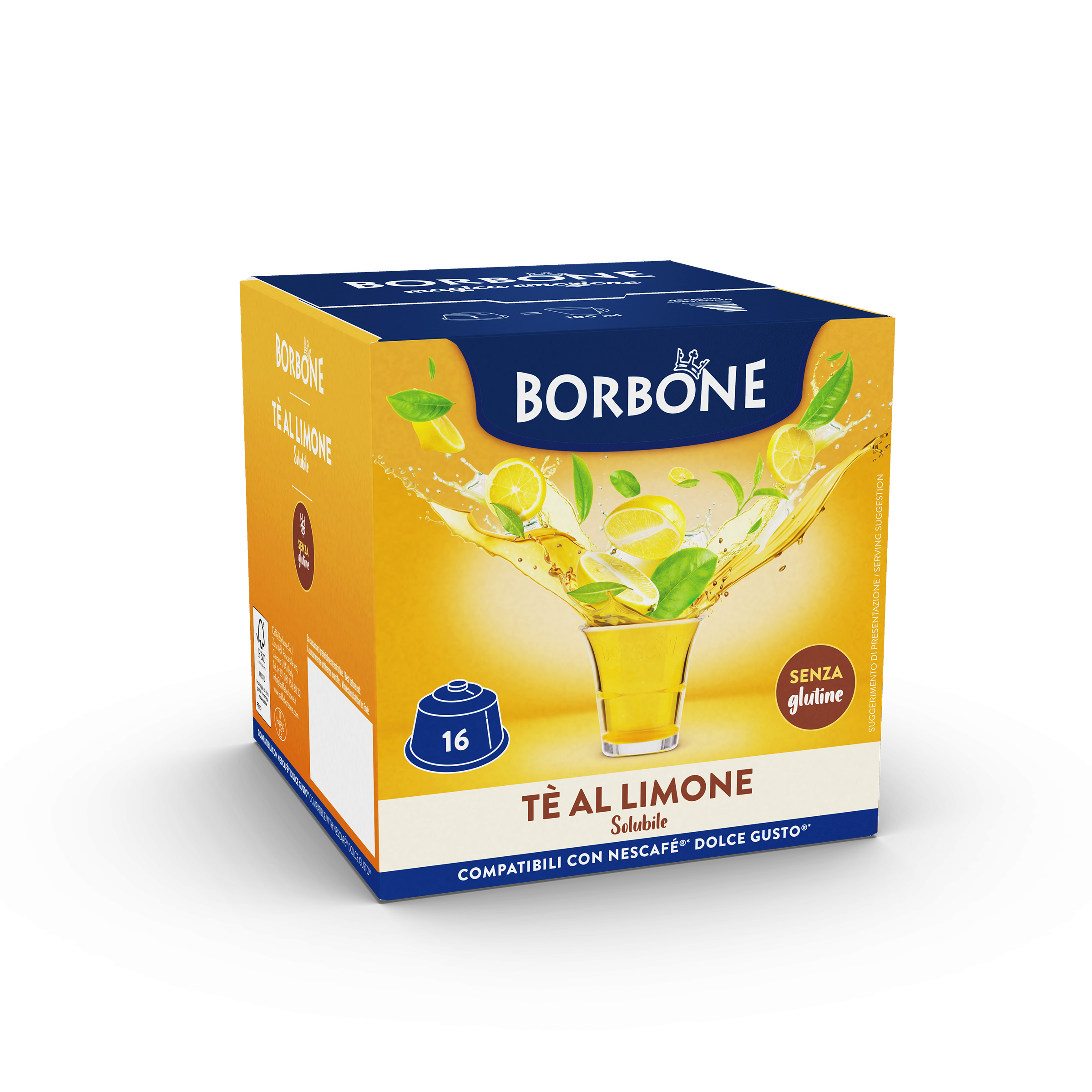 16 Capsule Borbone Per Bevanda Solubile al GUSTO TÈ AL LIMONE - - 16