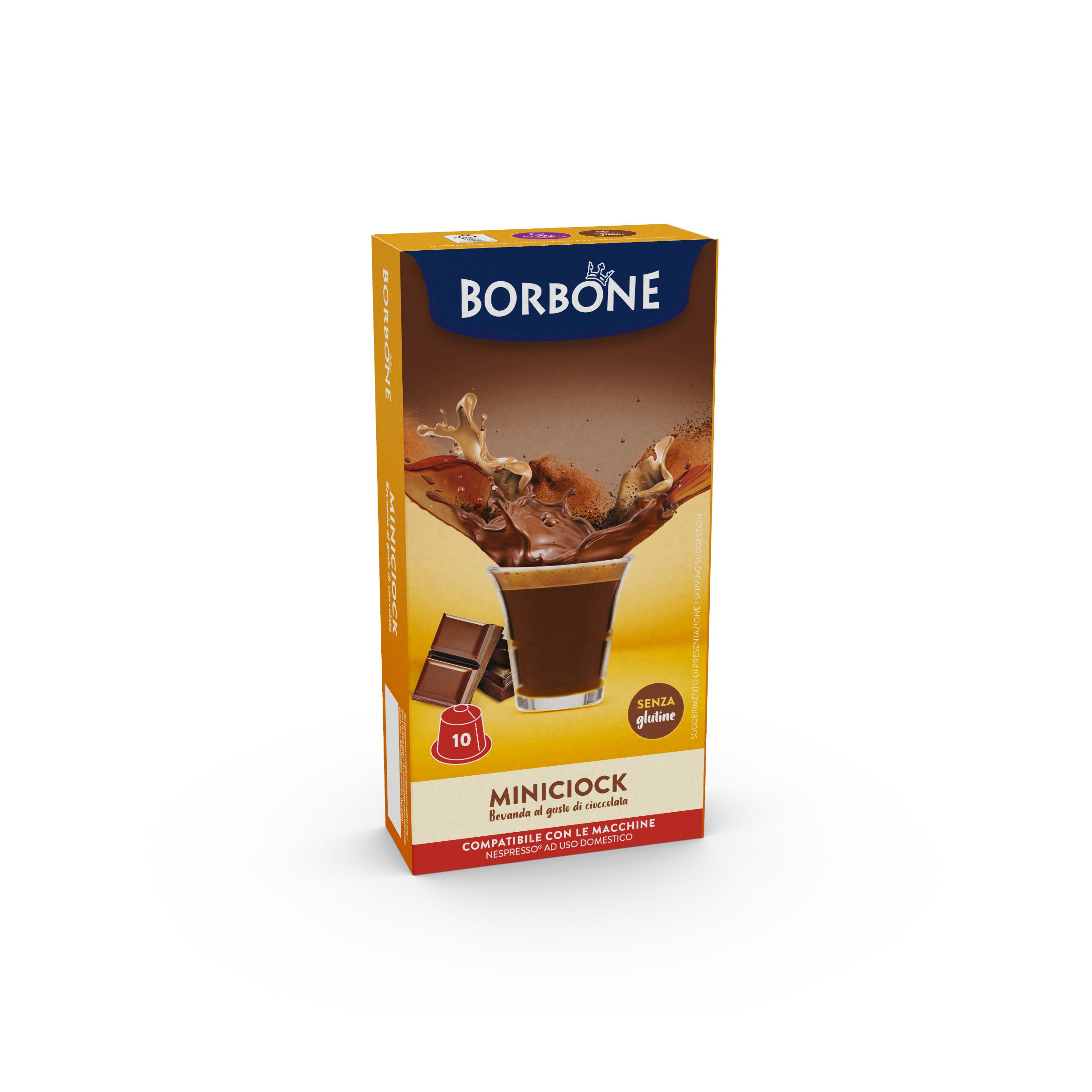 10 Capsule Borbone Per Bevanda Solubile MINICIOCK Al Gusto Di Cioccolata - - 10