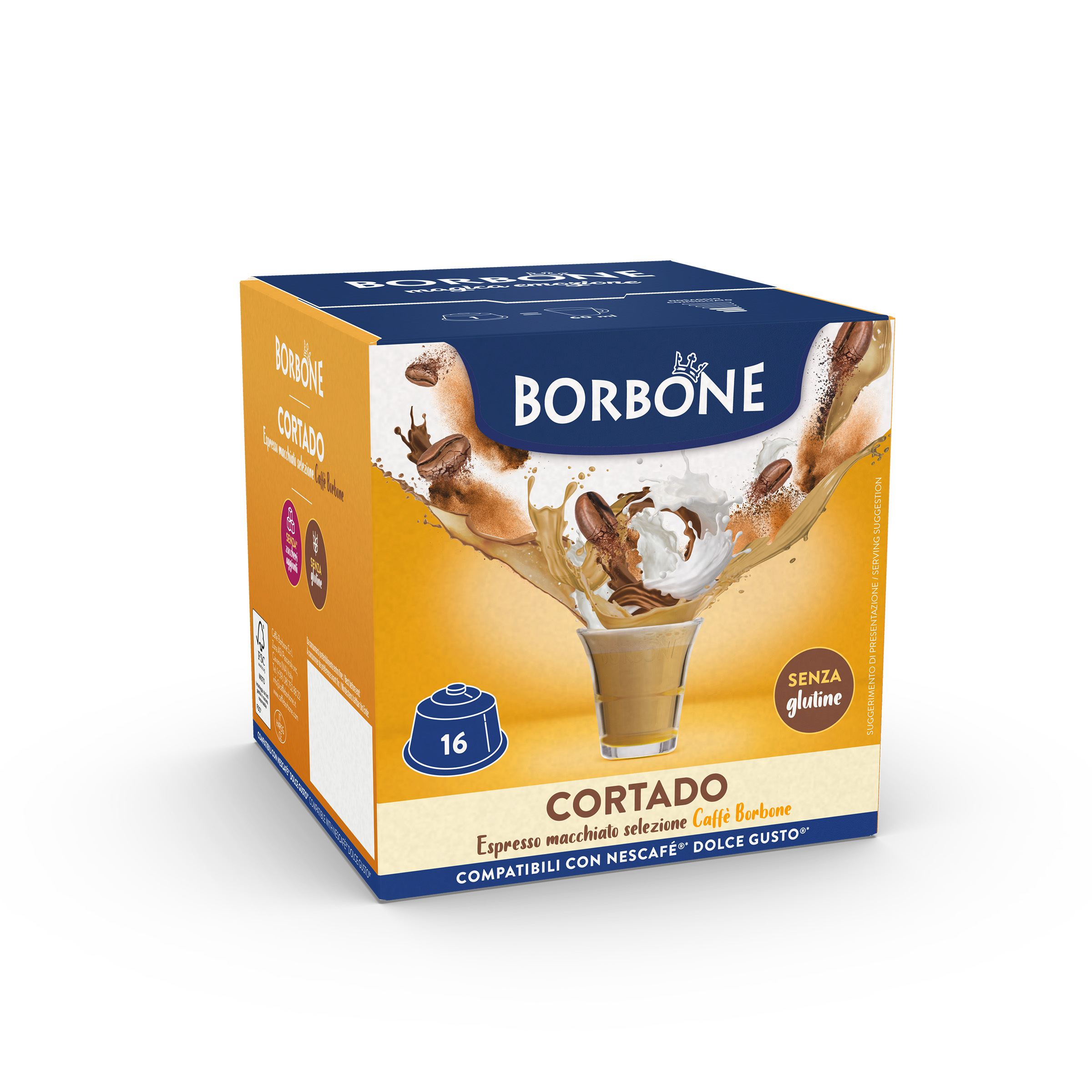 16 Capsule Borbone CORTADO Per Bevanda Solubile Al Gusto Caffè Macchiato - - 16