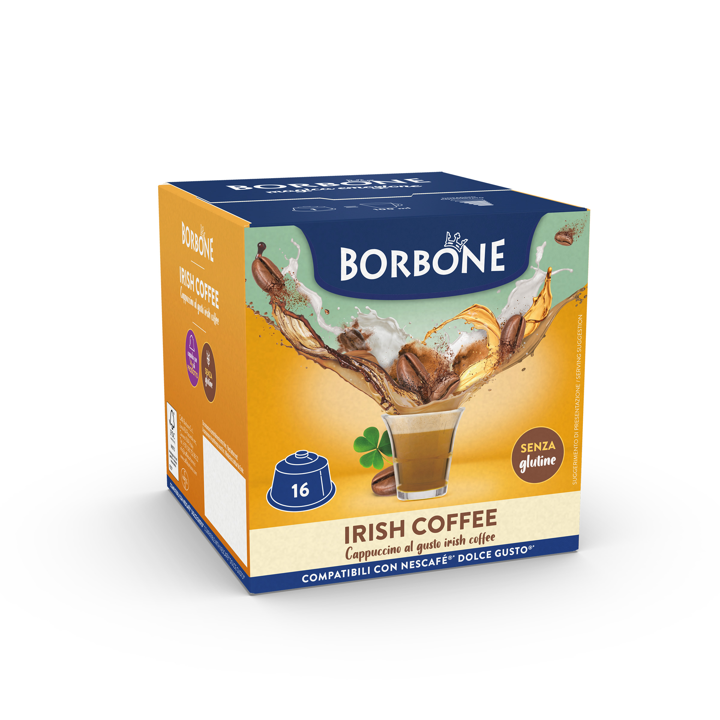 16 Capsule Borbone Per Bevanda Solubile Al Gusto CAPPUCCINO IRISH COFFEE - - 16