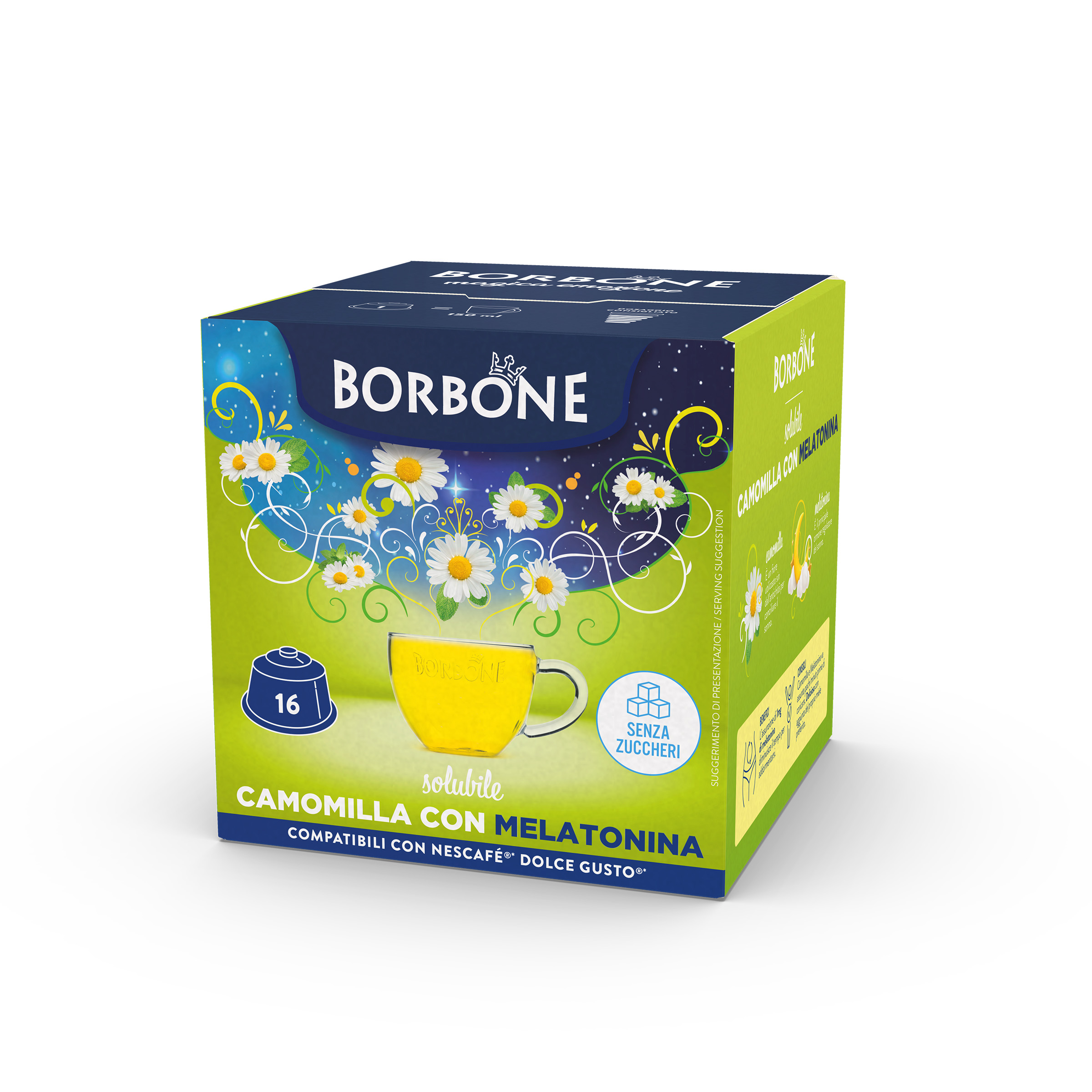 16 Capsule Borbone Per Bevanda Solubile CAMOMILLA E MELATONINA - - 16