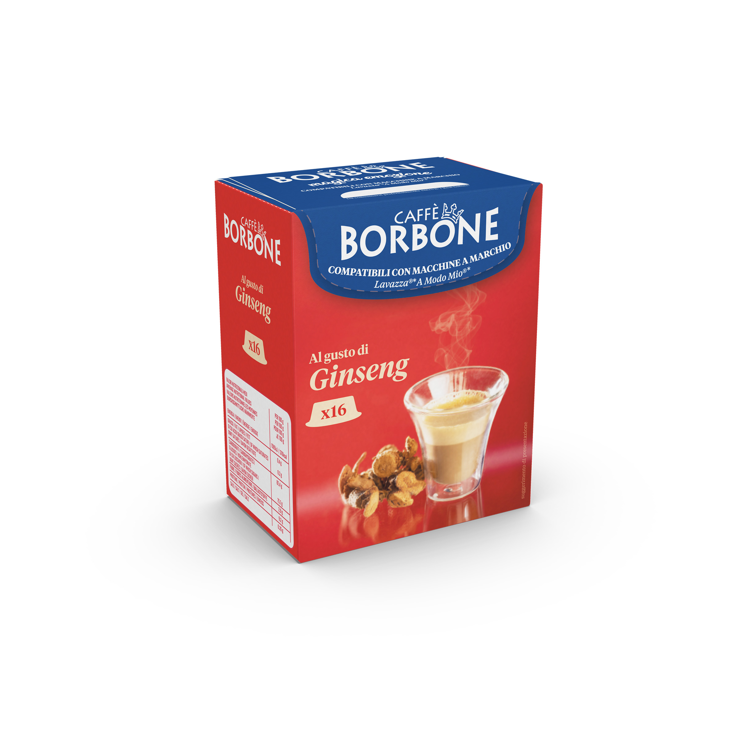 16 Capsule Borbone Compatibili CAFFE al gusto DI GINSENG - - 16