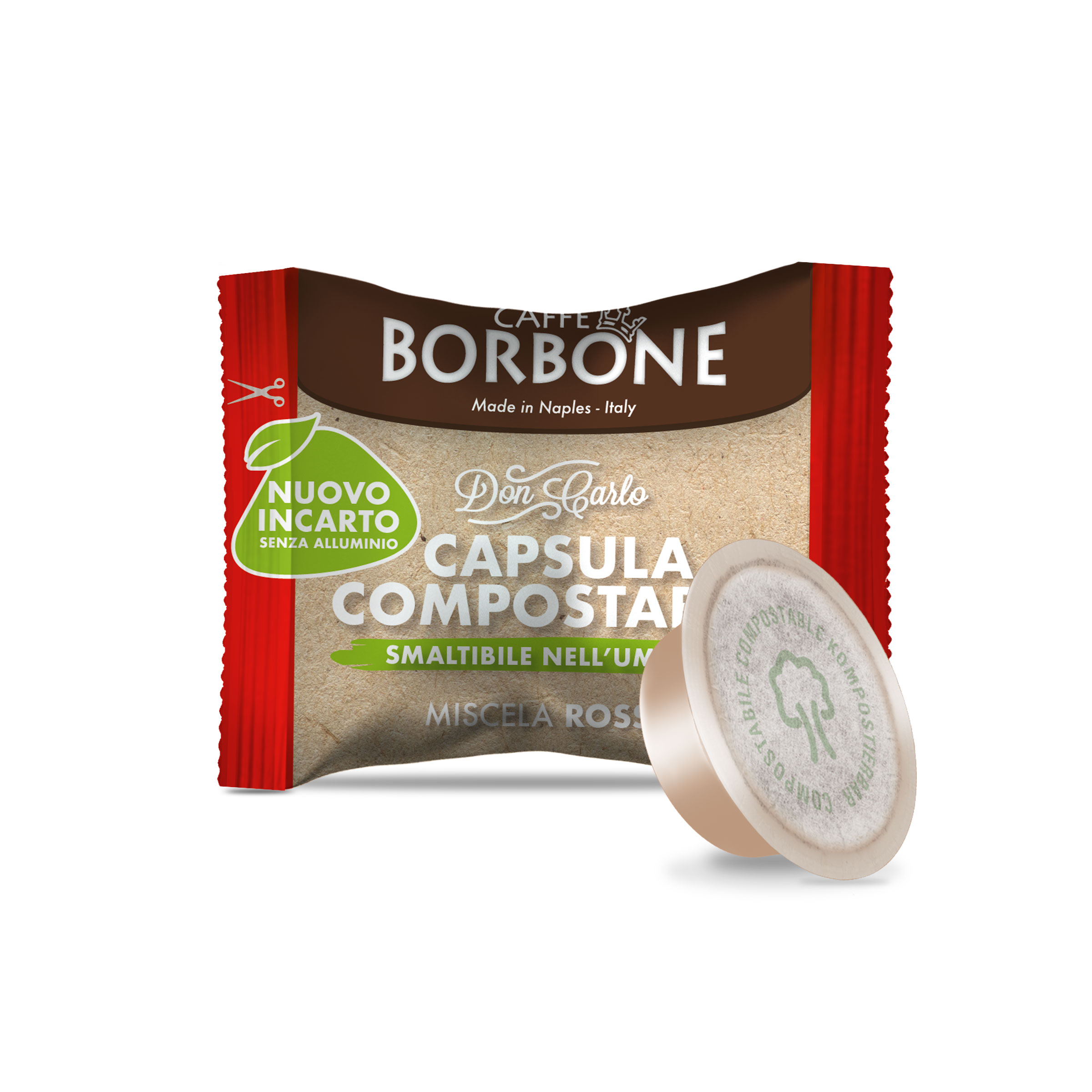 100 Capsule Borbone COMPOSTABILI e COMPATIBILI Don Carlo Miscela ROSSA - - 100
