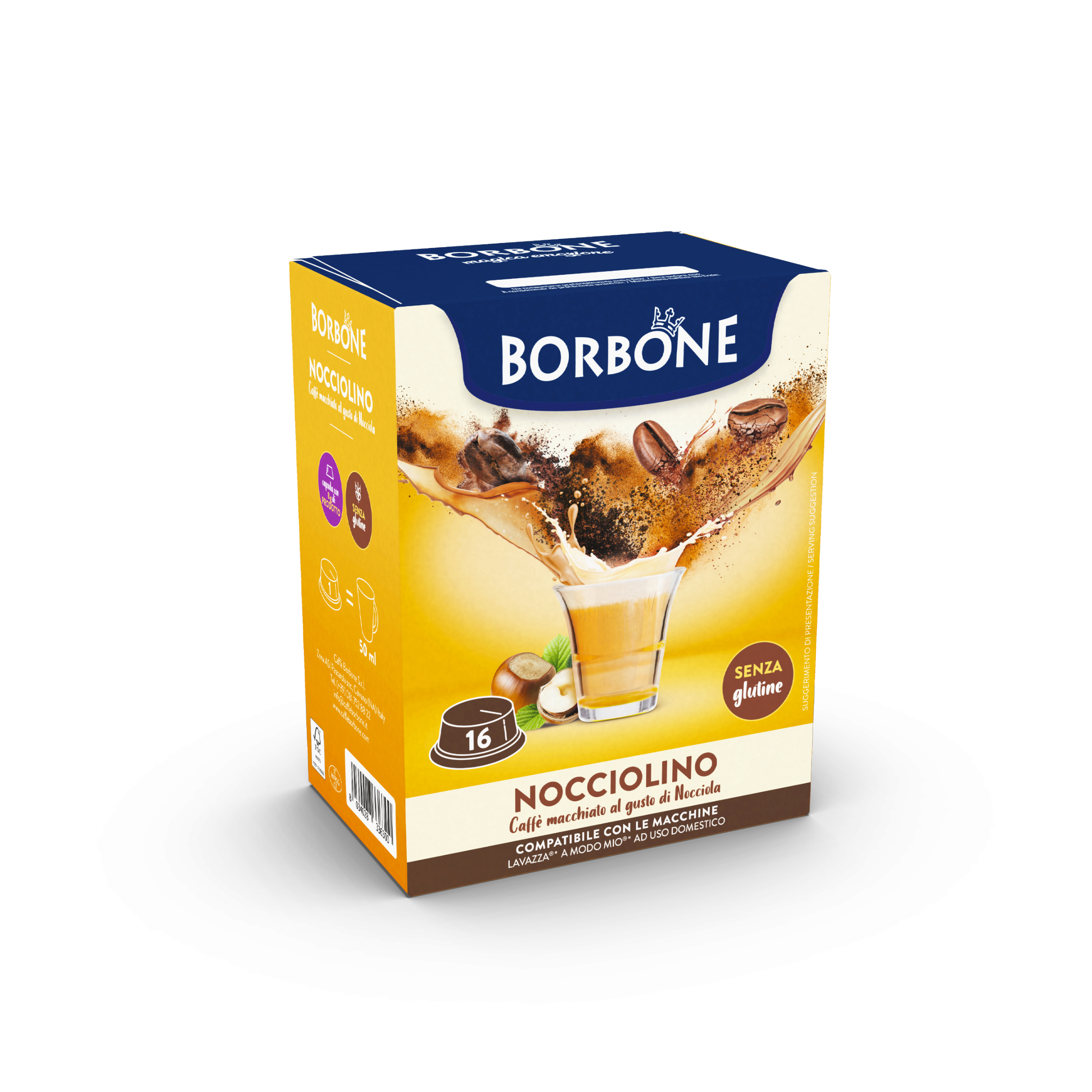 16 capsule Borbone per bevanda solubile al gusto di NOCCIOLINO - - 16