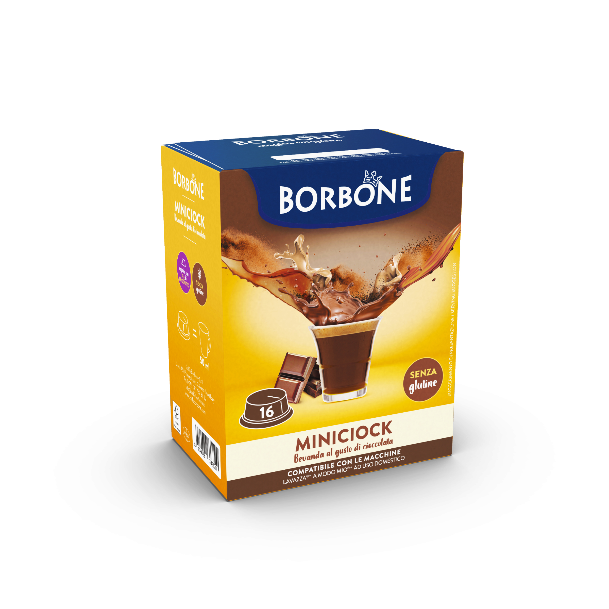 16 capsule Borbone per bevanda solubile MINICIOK al gusto di cioccolata - - 16